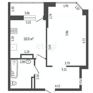 1-к квартира, вторичка, 37м2, 12/18 этаж