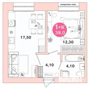 1-к квартира, вторичка, 38м2, 2/4 этаж