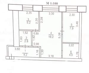 2-к квартира, вторичка, 43м2, 1/3 этаж