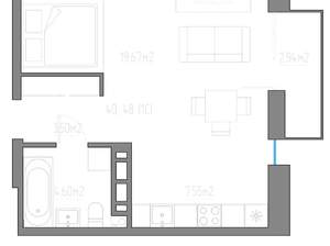 Студия квартира, вторичка, 38м2, 7/11 этаж