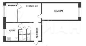 2-к квартира, вторичка, 48м2, 1/5 этаж