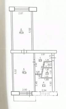 2-к квартира, вторичка, 45м2, 2/5 этаж