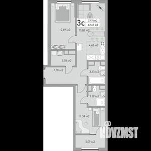 3-к квартира, вторичка, 63м2, 6/10 этаж