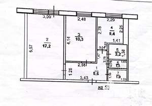 2-к квартира, вторичка, 44м2, 3/5 этаж