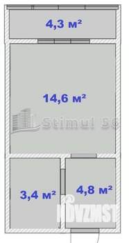 Студия квартира, вторичка, 23м2, 13/17 этаж