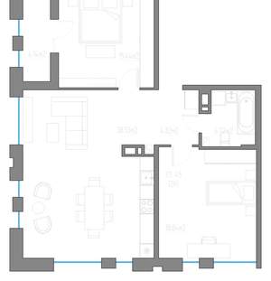 2-к квартира, вторичка, 86м2, 7/11 этаж