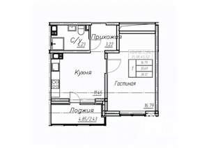 1-к квартира, вторичка, 38м2, 10/17 этаж