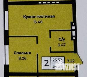 2-к квартира, вторичка, 34м2, 4/12 этаж