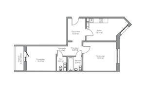 2-к квартира, вторичка, 60м2, 1/17 этаж