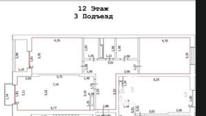 2-к квартира, вторичка, 80м2, 12/13 этаж
