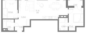 2-к квартира, вторичка, 75м2, 7/11 этаж