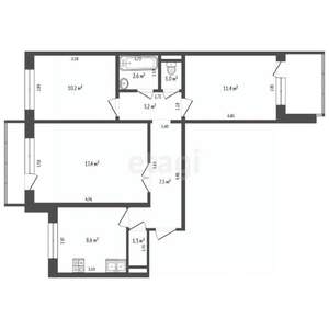 3-к квартира, вторичка, 63м2, 7/9 этаж