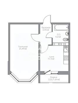 1-к квартира, вторичка, 41м2, 14/17 этаж
