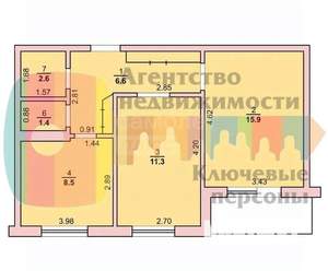 2-к квартира, вторичка, 48м2, 6/9 этаж