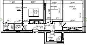 3-к квартира, вторичка, 84м2, 2/4 этаж