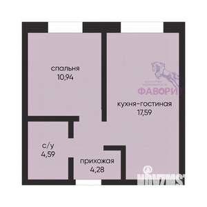 1-к квартира, вторичка, 38м2, 14/17 этаж