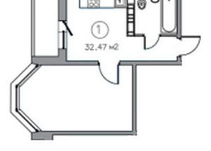 1-к квартира, вторичка, 32м2, 10/17 этаж