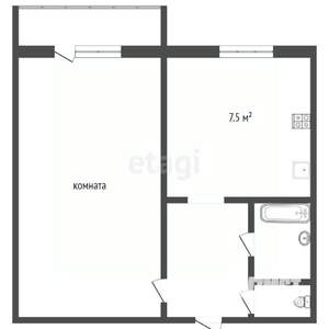 1-к квартира, вторичка, 35м2, 3/9 этаж