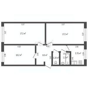 3-к квартира, вторичка, 62м2, 5/5 этаж