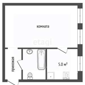 1-к квартира, вторичка, 30м2, 2/2 этаж