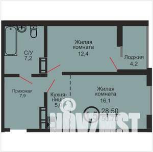 1-к квартира, вторичка, 51м2, 11/17 этаж