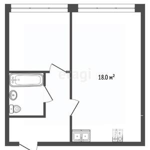 1-к квартира, вторичка, 39м2, 4/17 этаж