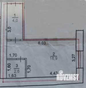 1-к квартира, вторичка, 24м2, 1/10 этаж