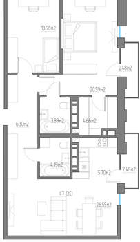 3-к квартира, вторичка, 91м2, 10/11 этаж