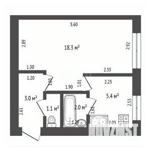 1-к квартира, вторичка, 30м2, 4/5 этаж