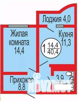 1-к квартира, вторичка, 39м2, 6/17 этаж