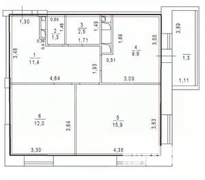 2-к квартира, вторичка, 53м2, 4/18 этаж
