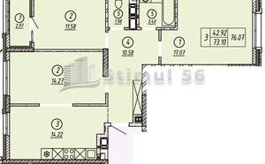 3-к квартира, вторичка, 76м2, 5/17 этаж