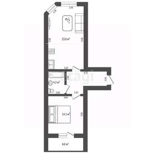 1-к квартира, вторичка, 51м2, 13/15 этаж