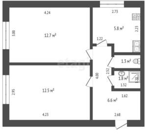 2-к квартира, вторичка, 41м2, 8/9 этаж