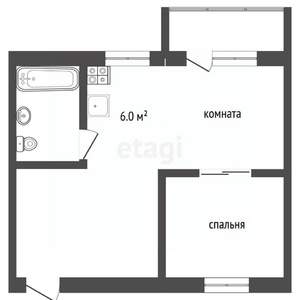 2-к квартира, вторичка, 45м2, 4/5 этаж