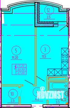 1-к квартира, вторичка, 41м2, 1/10 этаж