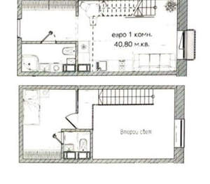 1-к квартира, вторичка, 41м2, 4/4 этаж
