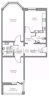 2-к квартира, вторичка, 65м2, 15/17 этаж