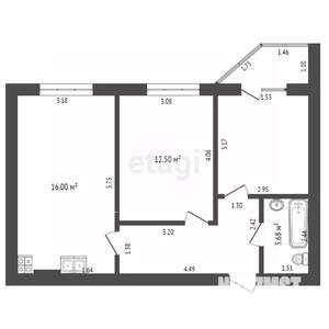 2-к квартира, вторичка, 58м2, 8/15 этаж