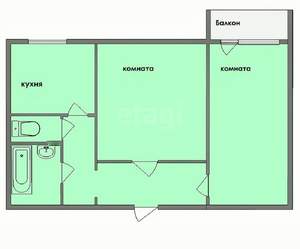 2-к квартира, вторичка, 50м2, 4/9 этаж
