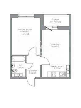 1-к квартира, вторичка, 41м2, 11/14 этаж