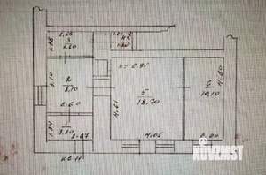 2-к квартира, вторичка, 45м2, 1/2 этаж
