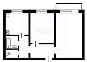 2-к квартира, вторичка, 50м2, 6/9 этаж