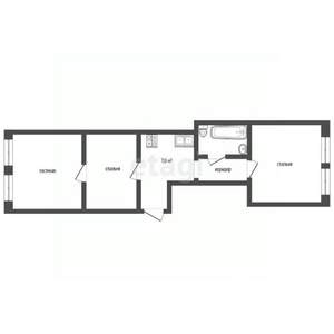 3-к квартира, вторичка, 70м2, 2/2 этаж