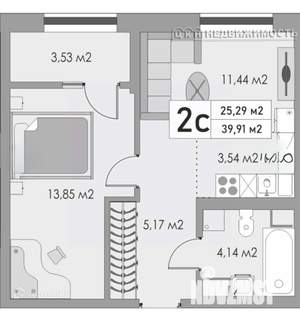 2-к квартира, вторичка, 40м2, 7/11 этаж