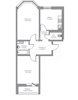 2-к квартира, вторичка, 62м2, 11/17 этаж
