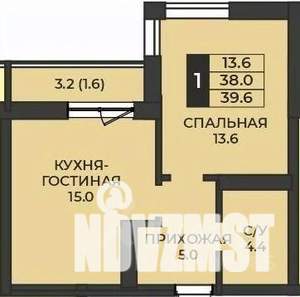 1-к квартира, строящийся дом, 40м2, 7/7 этаж