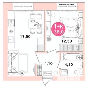 1-к квартира, вторичка, 38м2, 2/4 этаж