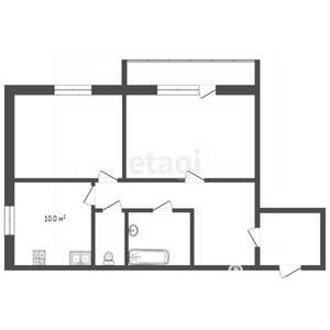 2-к квартира, вторичка, 59м2, 10/16 этаж