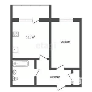 1-к квартира, вторичка, 53м2, 10/12 этаж